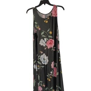 Old Navy Black, Multicolored Floral Design,  Sleeveless Pullover Dress Size L